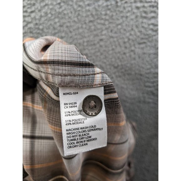 Royal Robbins Shirt Mens XL Button Up Short Sleeve Plaid Poly Modal Contemporary - Picture 5 of 13